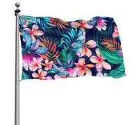 Rinforzo Bandiera Colori Vivaci Bandierine Summer Tropical Hawaii Exotic Island Theme Flower Leaves 90X150Cm Bandiere Da Balcone Per Bar Decorazione Balcone