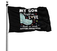Rinforzo Bandiera Resistente Alle Intemperie Bandiere Da Giardino My Son Taught Me Love Needs No Words Autism Awareness 90X150Cm Bandierine Per Balcone Celebrazione Esterno