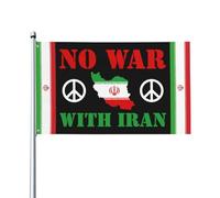 Rinforzo Bandiere Da Balcone No War With Iranian Flag Peace Personalizzata Per Conferenza Celebrazione Bar 90X150Cm