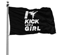 Rinforzo Bandierine Colori Vivaci Flags I Kick Like A Girl 90X150Cm Bandiere Da Balcone Per Celebrazione All'Aperto Conferenza
