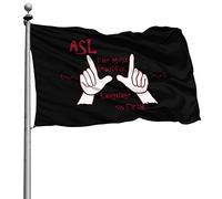 Rinforzo Flags Colori Vivaci Bandiere Da Balcone Asl The Most Beautiful Language 90X150Cm Bandiere Da Giardino Per Bar All'Aperto Conferenza