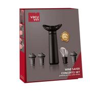 VacuVin Vin 9876606 Weinpumpe Concerto mit 3 Stopfen Kunststoff black 9876606