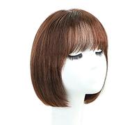 Rinfrescante corte dei capelli umani per la donna breve rettilineo bob parrucca con frangetta marrone freddo parrucca di capelli umani per la ragazza parrucche del partito Regolabile