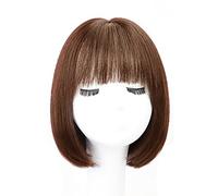 Rinfrescante Corto Marrone Bob Parrucche Con La Frangetta Brevi Parrucche Dei Capelli Umani Per La Donna Naturale Morbido Rettilineo Parrucca di Capelli Umani Cosplay Quotidiano Parrucca Regolabile