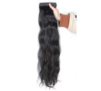 Rinfrescante Lunghe Estensioni Dei Capelli Ondulati Clip Nelle Estensioni Dei Capelli Veri Capelli Umani Traceless Invisibile 3 pz Capelli Estensioni Nere Parrucche Dei Capelli Umani Regolabile