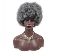 Rinfrescante Parrucche Afro Crespi Ricce Con Frangetta, Parrucche Completamente Fatte A Macchina Per Il Cuoio Capelluto Parrucche Ricce Corte Dall'aspetto Naturale,Per L'uso Quotidiano Regolabile