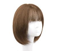 Rinfrescante Parrucche alla moda nere Parrucche corte diritte per capelli umani Parrucche con frangia Parrucche corte a strati per capelli umani Parrucca quotidiana per cosplay Regolabile