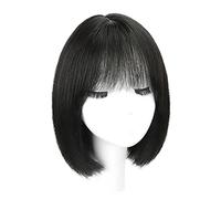 Rinfrescante Parrucche Bob marroni Parrucche corte diritte marroni dei capelli umani per le donne Parrucca naturale dei capelli umani Bob corta Parrucca Cosplay per la festa(13"/32cm) Regolabile