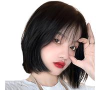 Rinfrescante Parrucche corte con frangia d'aria Parrucche per capelli lisci Parrucche per capelli realistici Nessuno Parrucche frontali in pizzo Parrucche sintetiche al calore Regolabile