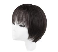 Rinfrescante Parrucche corte diritte marroni Parrucca Parrucche di capelli umani per le donne Parrucca corta di capelli umani con frangetta per parrucche da festa quotidiana Regolabile