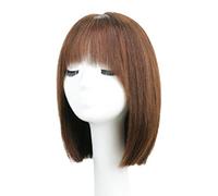 Rinfrescante Parrucche Dei Capelli Umani Per La Donna Breve Parrucca Diritta Nera Parrucca Corta Con La Frangetta Moda Per La Ragazza Parrucche Cosplay Parrucca Diritta Dei Capelli Regolabile