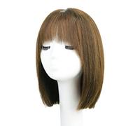 Rinfrescante Parrucche Dei Capelli Umani Per La Donna Breve Parrucca Diritta Nera Parrucca Corta Con La Frangetta Moda Per La Ragazza Parrucche Cosplay Parrucca Diritta Dei Capelli Regolabile