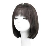 Rinfrescante Parrucche Dei Capelli Umani Per La Donna Breve Parrucca Diritta Nera Parrucca Corta Con La Frangetta Moda Per La Ragazza Parrucche Cosplay Parrucca Diritta Dei Capelli Regolabile