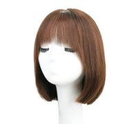 Rinfrescante Parrucche Dei Capelli Umani Per La Donna Breve Parrucca Diritta Nera Parrucca Corta Con La Frangetta Moda Per La Ragazza Parrucche Cosplay Parrucca Diritta Dei Capelli Regolabile