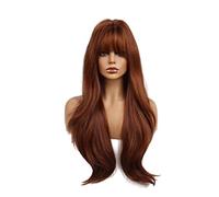 Rinfrescante Parrucche di personalità Parrucca con fascia ondulata soffice Parrucca per capelli ricci lunghi dall'aspetto naturale con frangia Parrucca con onde grandi per abbigliamento Regolabile