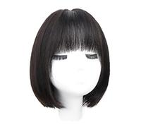 Rinfrescante parrucche diritte marroni per donna capelli umani corti parrucca bob marrone parrucche corte diritte con frangetta naturale soffice parrucca di capelli umani corti Regolabile