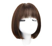 Rinfrescante parrucche diritte marroni per donna capelli umani corti parrucca bob marrone parrucche corte diritte con frangetta naturale soffice parrucca di capelli umani corti Regolabile
