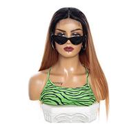 Rinfrescante Parrucche frontali in pizzo dritto Capelli umani per ragazze Parrucca afro per uso quotidiano con frangia centrale Parrucca con fascia morbida e aderente 4 colori Regolabile