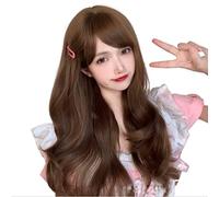Rinfrescante Parrucche Lunghe Per Le Donne,Parrucche Dei Capelli Pastello Con La Frangetta Sciolto Grandi Parrucche Ondulate Alla Moda Capelli Lunghi Ricci Carini Per La Ragazza Regolabile