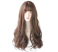 Rinfrescante Parrucche marroni Ombre Parrucche lunghe ondulate per le donne Parrucche sintetiche ondulate Parrucca di capelli ricci ondulati lunghi Parrucche al calore Parrucche Cosplay Regolabile