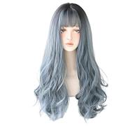 Rinfrescante Parrucche marroni Ombre Parrucche lunghe ondulate per le donne Parrucche sintetiche ondulate Parrucca di capelli ricci ondulati lunghi Parrucche al calore Parrucche Cosplay Regolabile