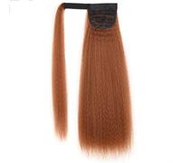 Rinfrescante Parrucche nere Parrucche con clip di estensione della coda di cavallo dell'onda di mais Lunghi ricci avvolgenti intorno di Parrucchino sintetico al calore per le donne Regolabile