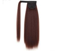 Rinfrescante Parrucche nere Parrucche con clip di estensione della coda di cavallo dell'onda di mais Lunghi ricci avvolgenti intorno di Parrucchino sintetico al calore per le donne Regolabile