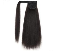 Rinfrescante Parrucche nere Parrucche con clip di estensione della coda di cavallo dell'onda di mais Lunghi ricci avvolgenti intorno di Parrucchino sintetico al calore per le donne Regolabile