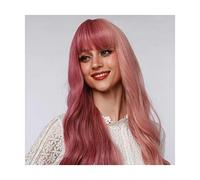 Rinfrescante Parrucche ondulate lunghe Parrucche sintetiche bionde a 2 toni con frangetta Parrucche sintetiche per capelli ricci lunghi per ragazza Parrucche sintetiche per cosplay Regolabile