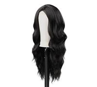 Rinfrescante Parrucche ondulate sciolte Parrucche anteriori in pizzo con frangia centrale Parrucca morbida alla moda con fascia Parrucche sintetiche per le donne Rete per capelli Regolabile