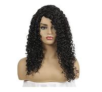 Rinfrescante Per donna Parrucche sintetiche Fascia per capelli ondulata rimbalzante Parrucche da donna Nere Parrucche ricci lunghe dall'aspetto naturale Per Costume Cosplay Regolabile