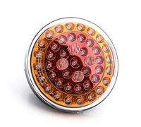 RING AUTOMOTIVE BL383RA combinato posizione posteriore Stop/freccia, luce LED, 122 mm, 24 V, colore: rosso e giallo ambra catarifrangenti con cavi