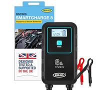 Ring Automotive RSC908-8A Smart Car Battery Charger 12V 24V 9 Stage Charger for AGM Leisure Lithium HGV Auto Van Batterie Nero