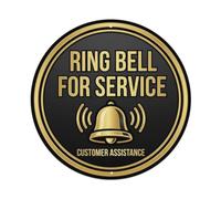 Ring Bell For Service Customer Sign Round Metal Tin Sign
