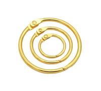 Ring Binder 50pcs Gold Metal 15-50mm DIY Loose-Leaf Book Hoops Opening Office Binding Supplie Photo Albums(50MM)