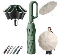 Ring Buckle Umbrella, 2-in-1 Ring Bubble Umbrella, Portable, Reinforced, Extra-Large for Sun & Rain with Rings Buckle Handle, for Daily Use, Travel & Rain (Green,Large Size)