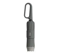 Ring Buckle Umbrella, Auto Open Close Lightweight Compact Portable Windproof Travel Umbrella, Automatic Umbrella Folding Umbrella with Carabiner Handle and Reflective Safety Strip (Gray)