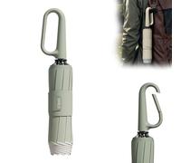 Ring Buckle Umbrella, Auto Open Close Lightweight Compact Portable Windproof Travel Umbrella, Automatic Umbrella Folding Umbrella with Carabiner Handle and Reflective Safety Strip (Green)