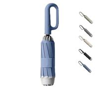 Ring Buckle Umbrella, Reverse Automatic Umbrella, Reflective Safety Strip, Portable Automatic Folding Umbrella for Rain&Sun Uv Protection, Travel Portable Umbrella(Blue)