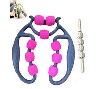 Ring Clamp Leg Massager, 9 Wheel Circular Leg Clamp, 360° Wrap-Around Massage, Legs Shaping and Muscle Relaxation(Green) (gray pink,With mace)