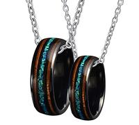 Ring, Coppia Personalizzare Il Nero Personalizzato da 8 mm Anello Nero intarsio e promessa in Legno Presenti per Il Marito