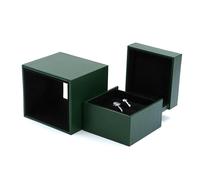 Ring Earring Box for Proposal Wedding, Engagement Luxury Jewelry Gift Box Jewellry Display Case Dark Green scatola organizer(8 * 7.5 * 7.3cm)