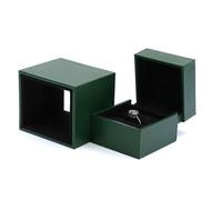 Ring Earring Box for Proposal Wedding, Engagement Luxury Jewelry Gift Box Jewellry Display Case Dark Green scatola organizer(7.3 * 6.3 * 6.5cm)