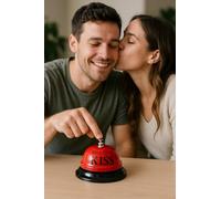 Ring for a Kiss - Campanello da tavolo, colore: rosso/nero, diametro 8,5 cm