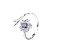 Ring for Women Open Purple Diamond Adjustable Ring Women Jewelry Nice processing