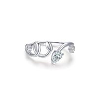 Ring Frauen Verlobung, Promise Ring For Women Silber Zweige und Blätter mit Tropfenschliff Weiß Zirkonia 925 Silber, 54 (17.2), 925 Silber, Zirconia