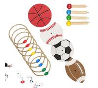 Ring Game, Outdoor Yard Toy Set, Speed Agility Practice Gear, 9.06x5.12x3.15 Inches Rope Rings, Easy Setup Equipment for Lawn, Camping, Indoor Playground, Backyard Party, Fun Activities