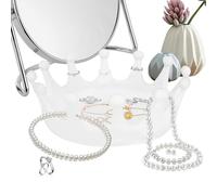 Ring Holder, Jewelry Trinket Dish, 5.51x5.51x1.77 Inches, Modern Vanity Tray, Decorative Storage Plate, Elegant Design for Nightstand, Bathroom, Vanity, Bedroom, Dresser, Home, Living Room