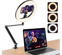 Ring Light da 10'' per l'ufficio con supporto e supporto per telefono, Tripod Ring Light, lampada per videoconferenza con braccialetto dell'ufficio regolabile per YouTube, Tiktok