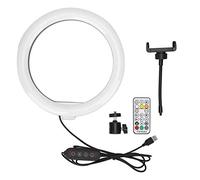 Ring Light LED da 10 Pollici, Luce RGB Multicolore, Clip Telefono 5.7-8.5cm, Dimmerabile USB - Illuminazione Regolabile, Rotazione 360°, Ideale per Selfie e Fotografia
